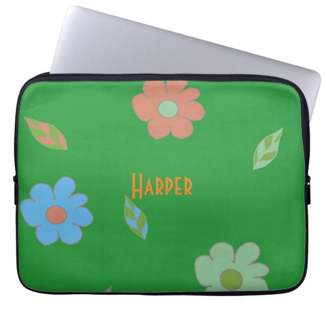 Rälsblomma för utspädning laptop fodral (Framsidan)