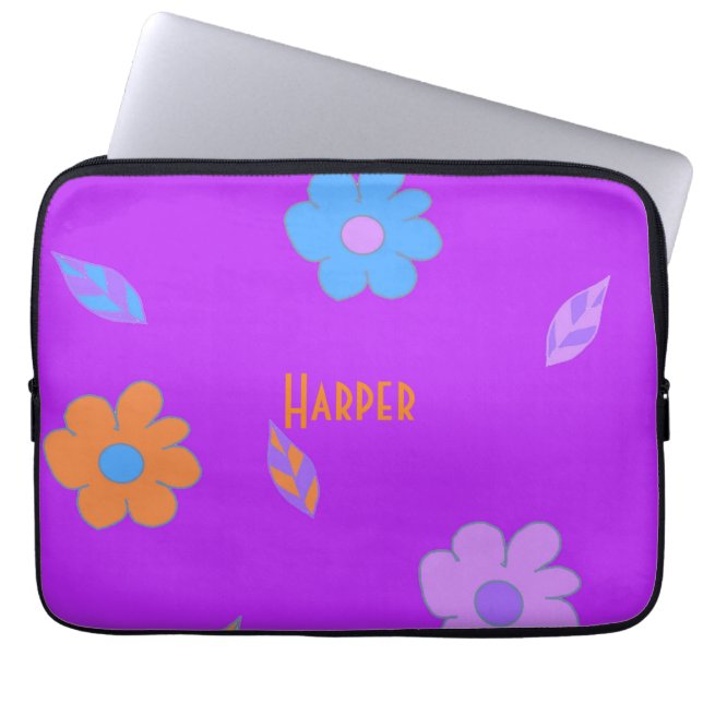 Rälsblomma för utspädning laptop fodral (Framsidan)