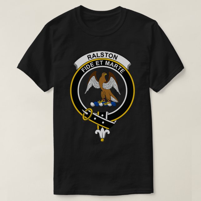 Ralston Vapensköld Tartan Klan Scottish Klan T Shirt (Design framsida)
