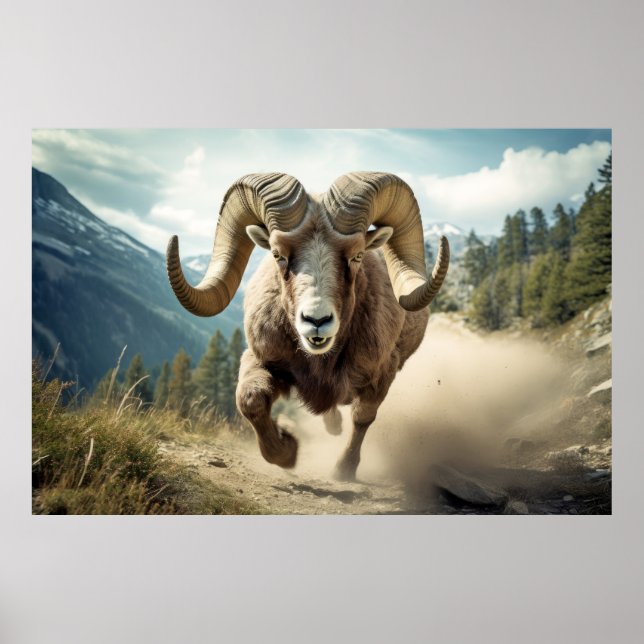 Ram Animal Nature Majestic Wilderness Poster (Framsidan)