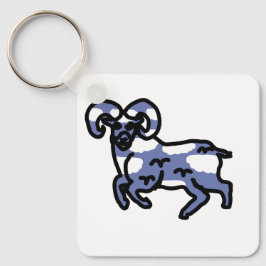 Ram Aries Keychain – Minimal Zodiac Animal  Nyckelring