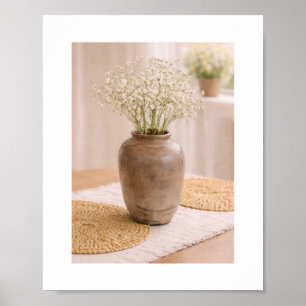 Ram Beställd Konst Baby's Breath Neutral Bondgård Poster