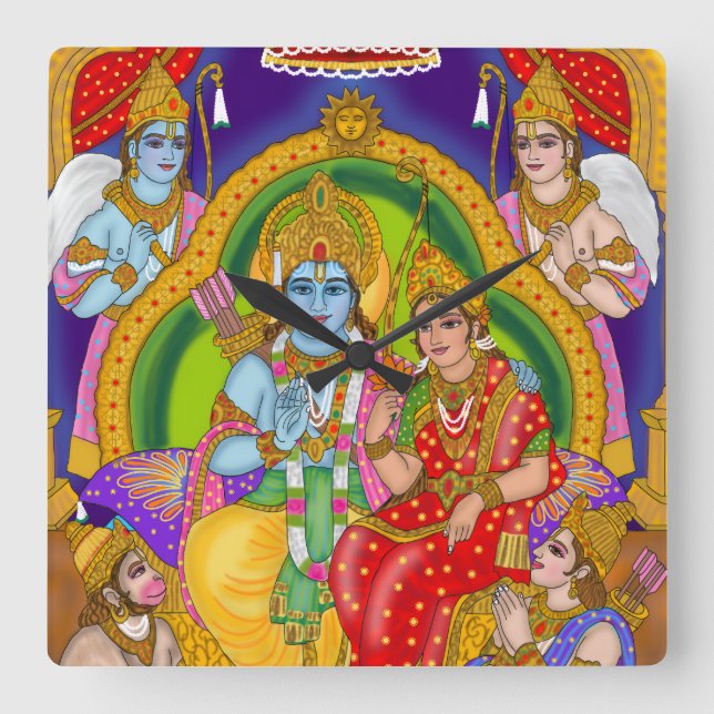 Ram Darbar Clock Fyrkantig Klocka (Framsida)