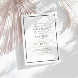 ram elegant, modern bröllop inbjudningar