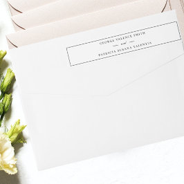 Ram Elegant White Black Bröllop Etikettband