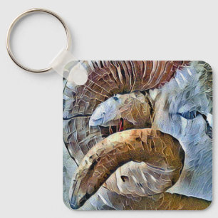 RAM-FÅRDANIMALISKT DJUR NYCKELRING