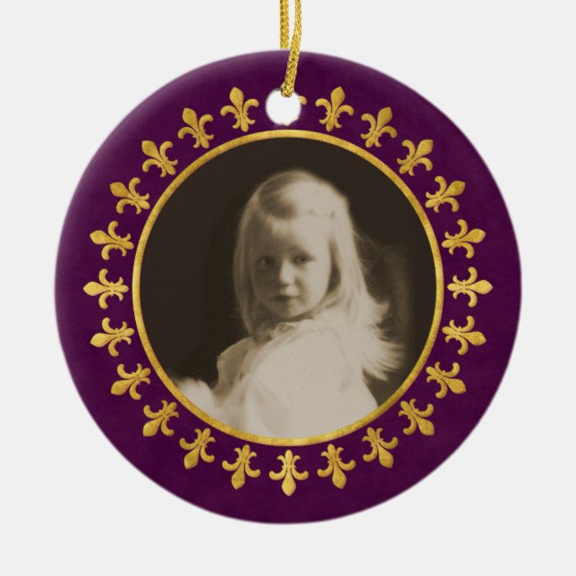 ram för foto Fleur-de-lis Julgransprydnad Keramik (Framsidan)