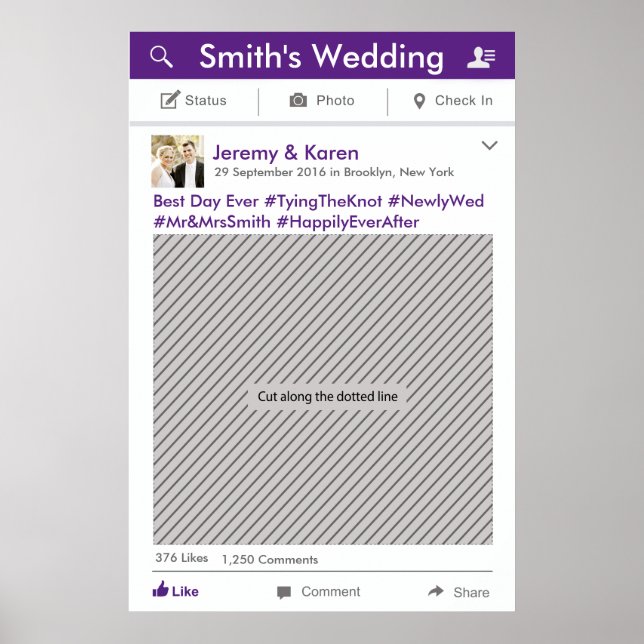 Ram för fotobås för sociala medier-fest poster (Framsidan)