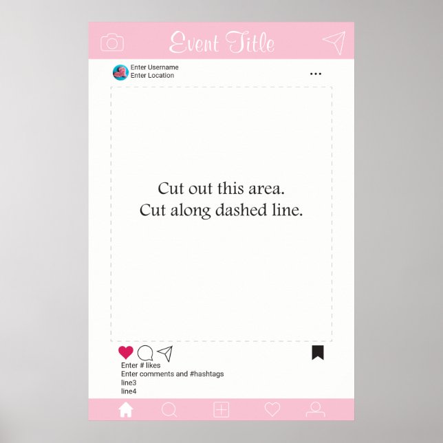 Ram för fotobås Rekvisita Affisch Design för socia (Framsidan)