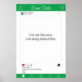 Ram för fotobås Rekvisita Affisch Grön och Vit