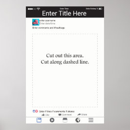 Ram för fotobås Rekvisita för design på sociala me Poster
