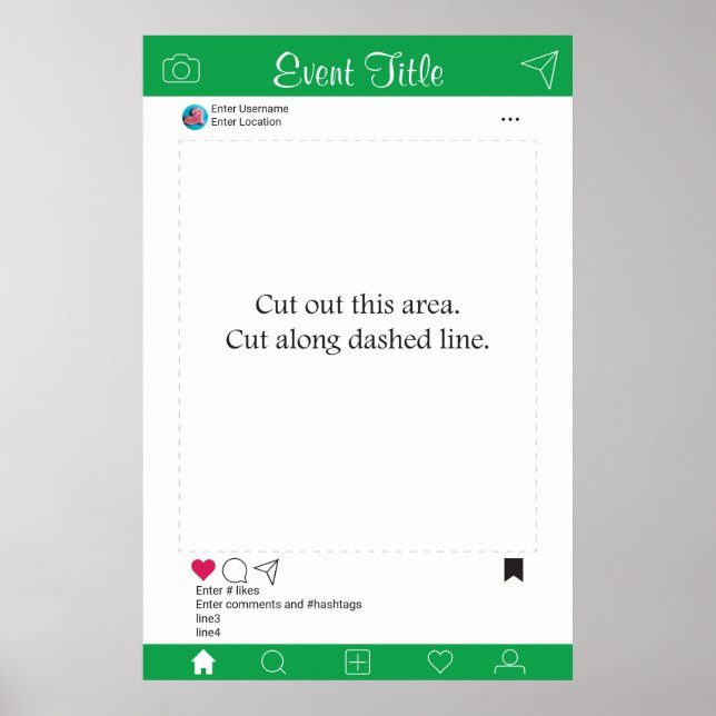 Ram för fotobutiksrekvisita Affisch Grön och Vit (Framsidan)