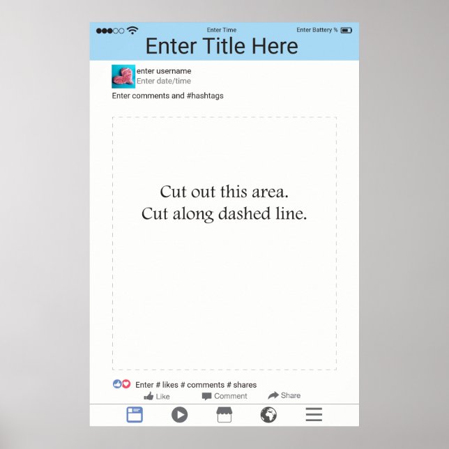 Ram för fotobutiksrekvisita Affisch Sociala medier (Framsidan)