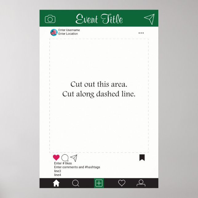 Ram för fotobutiksrekvisitaaffisch Grön Svart Poster (Framsidan)