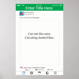 Ram för fotorekvisita Grön design för sociala medi Poster