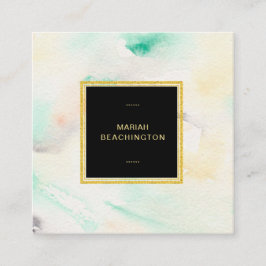 Ram för glitter för abstrakt pastellfärgad fyrkantigt visitkort