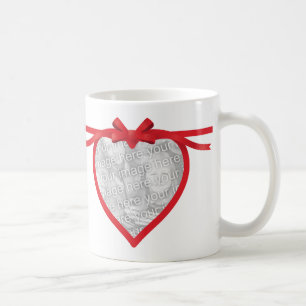 Ram för hjärtabandfoto kaffemugg
