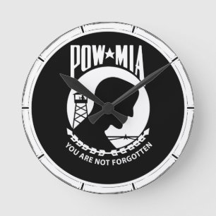 Ram för POW-/MIArundabambu Rund Klocka