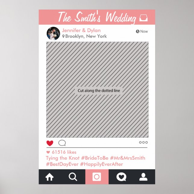 Ram för sociala medier Party Fotorekwisita Poster (Framsidan)