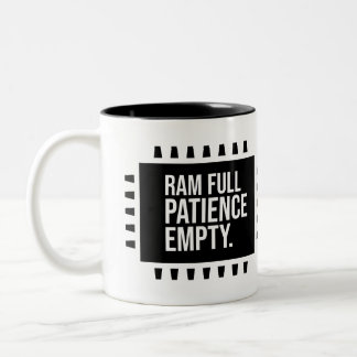 Ram full patiencie empty Två-Tonad mugg