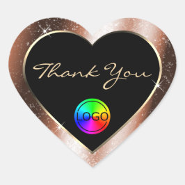Ram Glitter Ram Thank You med Logo Hjärtformat Klistermärke