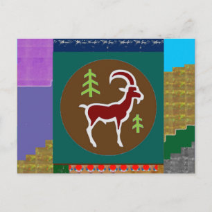 RAM Goat Symbol Animal Zodiac Astrology Lycka till Vykort