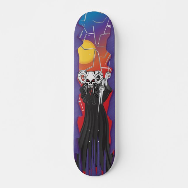 Ram Horned Döskalle skateboard (Framsida)
