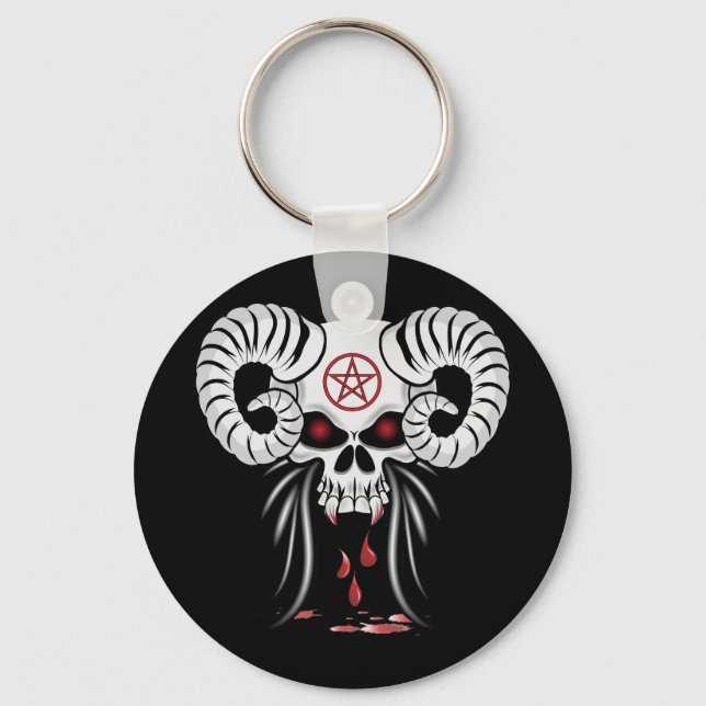 Ram Horned Skull Nyckelring (Framsida)