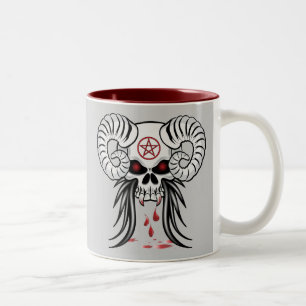 Ram Horned Skull Två-Tonad Mugg