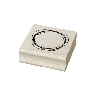 Ram i Circles Wood Art Frimärke Stämpel