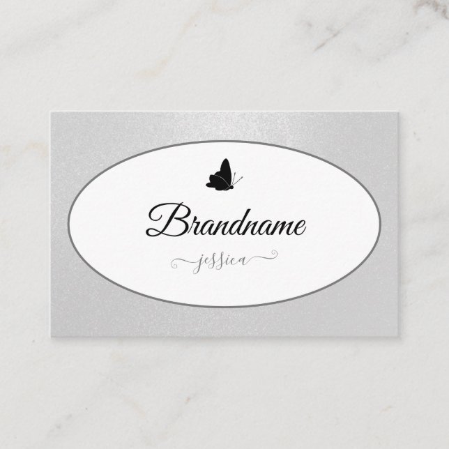 RAM i GLITTER i ELEGANT i SILVER Visitkort (Framsida)