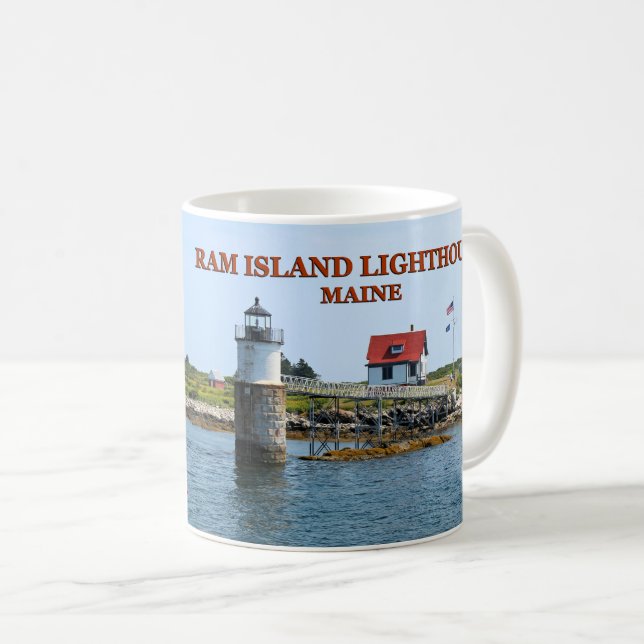 Ram Island fyr, Boothbay Harbour Maine Mugg (Framsida höger)