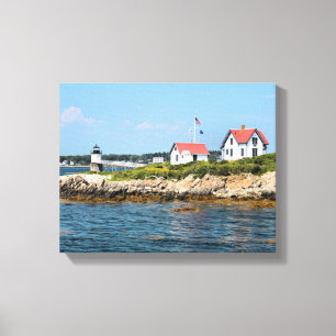 Ram Island fyr, Maine Wrapped Canvas Skriv ut
