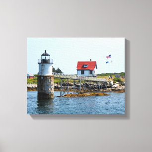 Ram Island fyr, Maine Wrapped Canvas Skriv ut