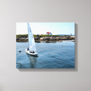Ram Island fyr, Maine Wrapped Canvas Skriv ut