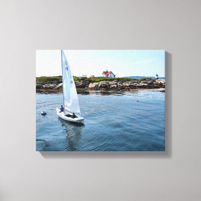 Ram Island fyr, Maine Wrapped Canvas Skriv ut (Framsida)