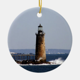 Ram Island Ledge Light Julgransprydnad Keramik