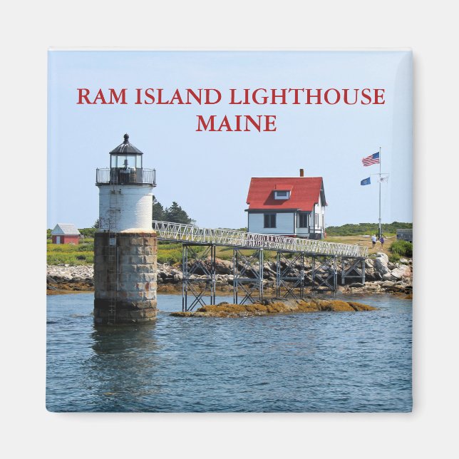 Ram Island Lighthouse Boothbay Harbor Maine Magnet (Framsidan)