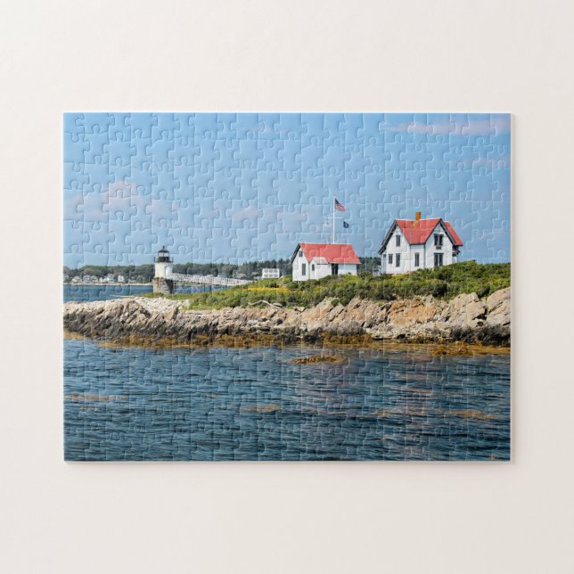 Ram Island Lighthouse, Maine Jigszle Puzzle Pussel (Horisontell)