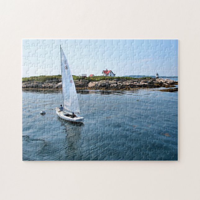 Ram Island Lighthouse, Maine Jigszle Puzzle Pussel (Horisontell)