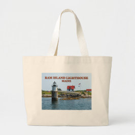 Ram Island Lighthouse, Maine Jumbo Tote Bag Jumbo Tygkasse