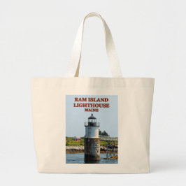 Ram Island Lighthouse, Maine Jumbo Tote Bag Jumbo Tygkasse