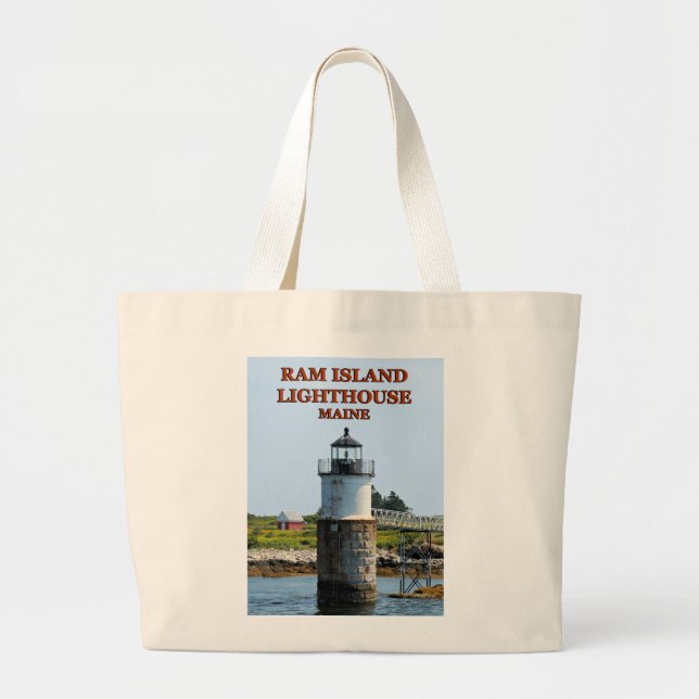 Ram Island Lighthouse, Maine Jumbo Tote Bag Jumbo Tygkasse (Framsidan)