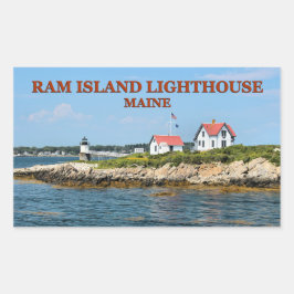Ram Island Lighthouse, Maine Stickers Rektangulärt Klistermärke
