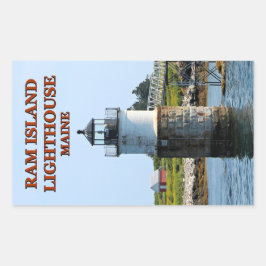 Ram Island Lighthouse, Maine Stickers Rektangulärt Klistermärke