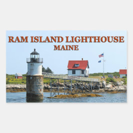 Ram Island Lighthouse, Maine Stickers Rektangulärt Klistermärke