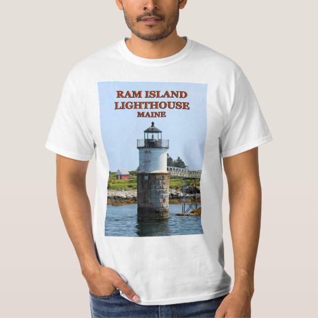 Ram Island Lighthouse, Maine T-Shirt (Framsida)