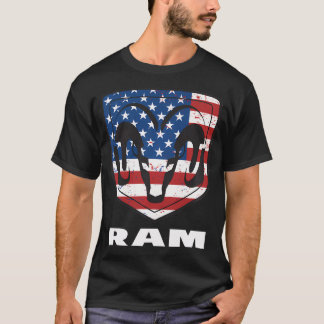 Ram Lastbilar Shield Flagga Frontback T Shirt