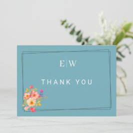 Ram med Ro, Bröllop stil på reflexblått Tack Kort