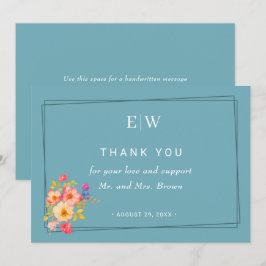 Ram med Ro, Bröllop stil på reflexblått Tack Kort